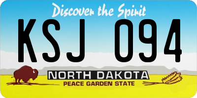 ND license plate KSJ094