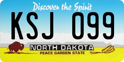 ND license plate KSJ099