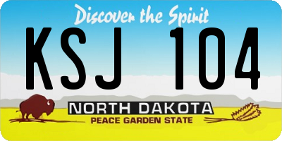 ND license plate KSJ104
