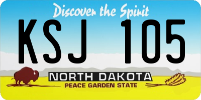 ND license plate KSJ105