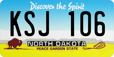 ND license plate KSJ106