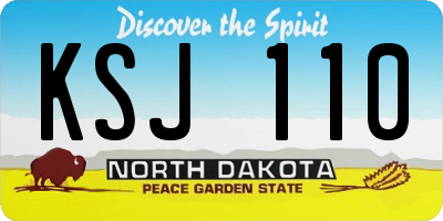 ND license plate KSJ110