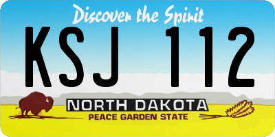 ND license plate KSJ112