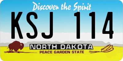 ND license plate KSJ114