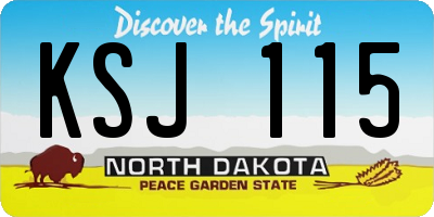 ND license plate KSJ115