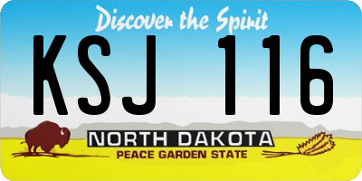 ND license plate KSJ116