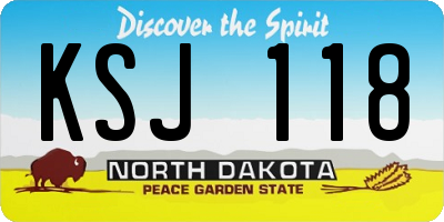 ND license plate KSJ118