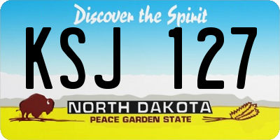 ND license plate KSJ127