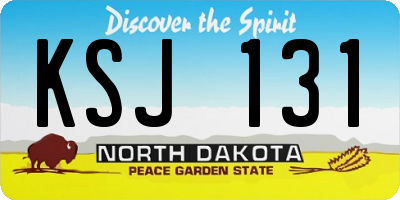 ND license plate KSJ131