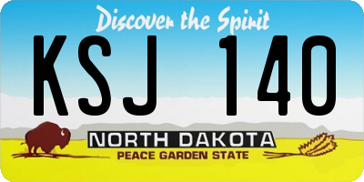 ND license plate KSJ140