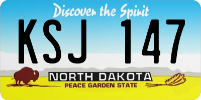 ND license plate KSJ147