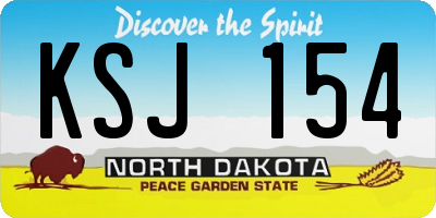 ND license plate KSJ154