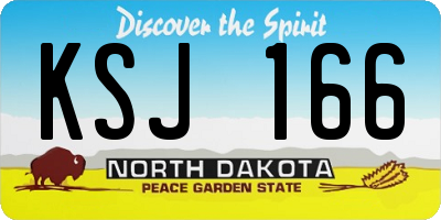 ND license plate KSJ166