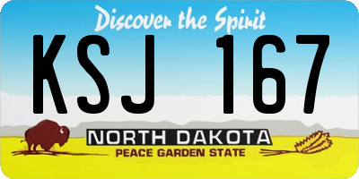 ND license plate KSJ167