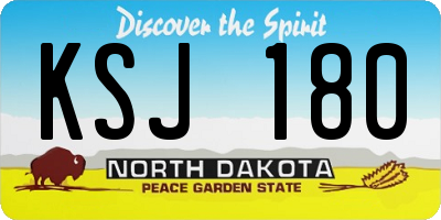 ND license plate KSJ180