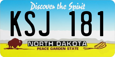 ND license plate KSJ181