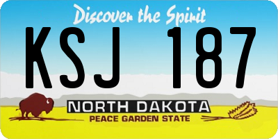 ND license plate KSJ187