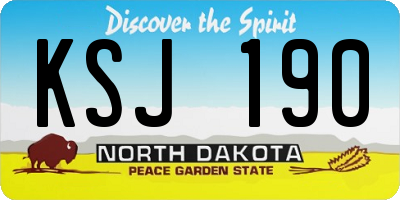 ND license plate KSJ190