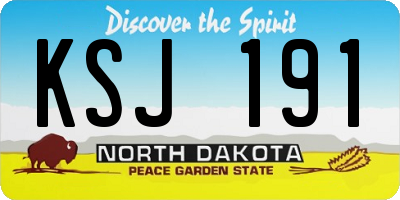 ND license plate KSJ191