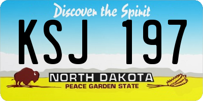 ND license plate KSJ197