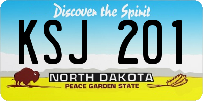 ND license plate KSJ201
