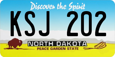 ND license plate KSJ202