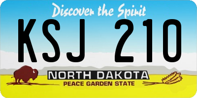 ND license plate KSJ210