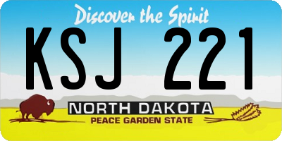 ND license plate KSJ221