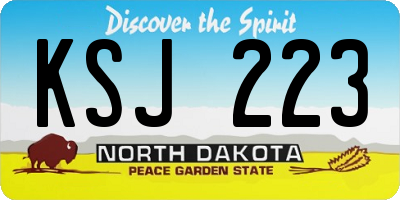 ND license plate KSJ223