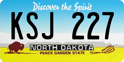 ND license plate KSJ227