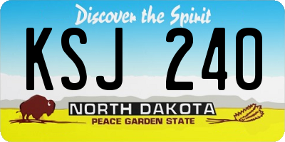 ND license plate KSJ240
