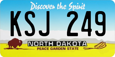 ND license plate KSJ249