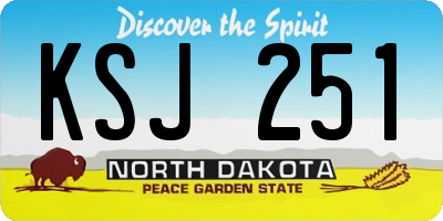 ND license plate KSJ251