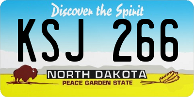 ND license plate KSJ266