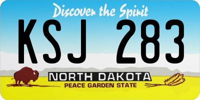 ND license plate KSJ283