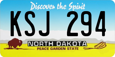 ND license plate KSJ294