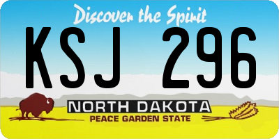 ND license plate KSJ296