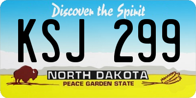 ND license plate KSJ299