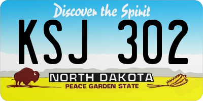 ND license plate KSJ302