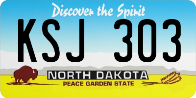 ND license plate KSJ303
