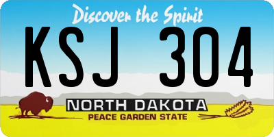 ND license plate KSJ304