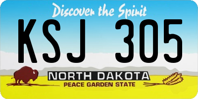 ND license plate KSJ305