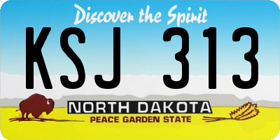 ND license plate KSJ313