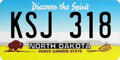 ND license plate KSJ318