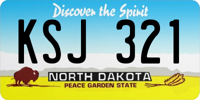 ND license plate KSJ321