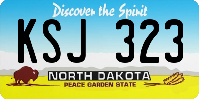 ND license plate KSJ323