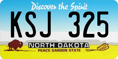 ND license plate KSJ325