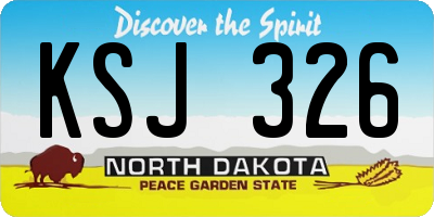 ND license plate KSJ326