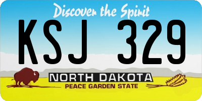 ND license plate KSJ329