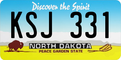 ND license plate KSJ331